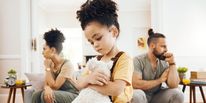 Divorce,,Custody,And,Sad,Boy,Child,With,Teddy,Bear,In